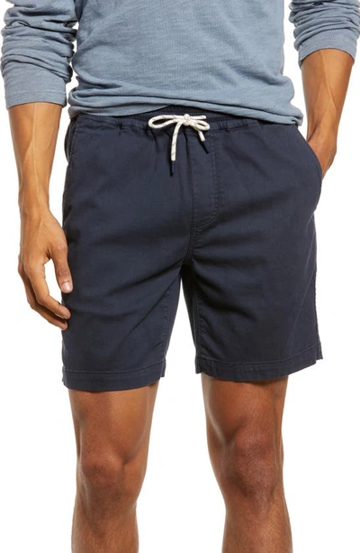 Shop Faherty Essential Drawstring Shorts In Weathered Navy