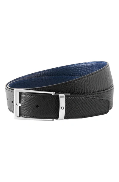 Shop Montblanc Reversible Saffiano Leather Belt In Black