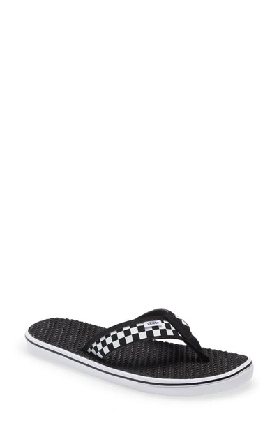 Shop Vans La Costa Lite Flip Flop In Checkerboard Black/ White