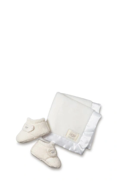 Shop Ugg Bixbee Bootie & Lovey Blanket Set In Vanilla White