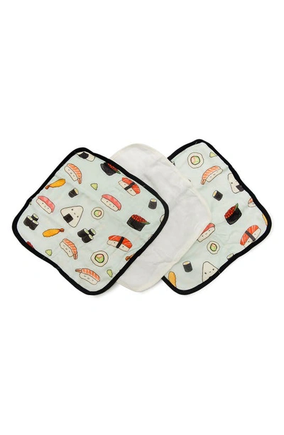 Shop Loulou Lollipop Deluxe Pack Of 3 Sushi Print Washcloths