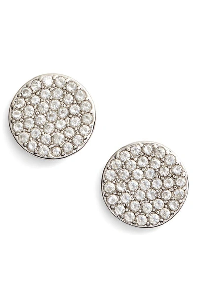 Shop Kate Spade Shine On Stud Earrings In Silver/ Clear