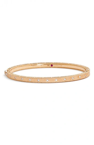 Shop Roberto Coin Princess Diamond Bracelet In Rose Gold