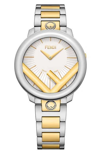 Shop Fendi Run Away Bracelet Watch, 36mm In Silver/ Gold