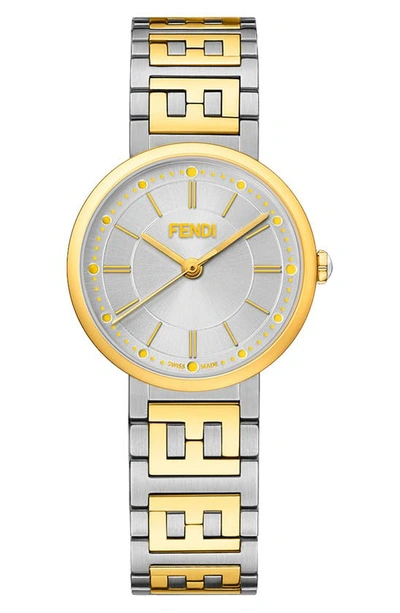 Shop Fendi Forever  Bracelet Watch, 29mm In Gold/ Silver/ Gold