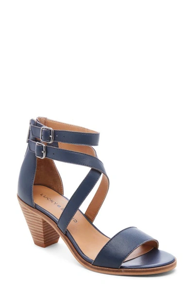 Shop Lucky Brand Ressia Double Ankle Strap Sandal In Indigo Leather