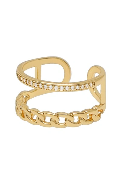 Shop Ettika Cubic Zirconia Rope Ring In Gold