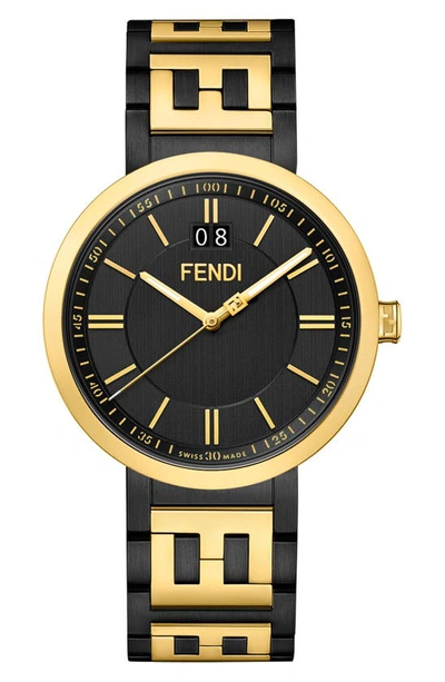 Shop Fendi Forever  Bracelet Watch, 39mm In Gold/ Black/ Gold