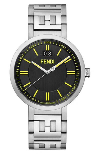 Shop Fendi Bracelet Watch, 39mm In Silver/ Black/ Silver