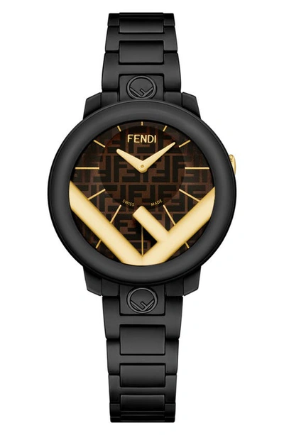 Shop Fendi Run Away Bracelet Watch, 28mm In Black/ Brown/ Black