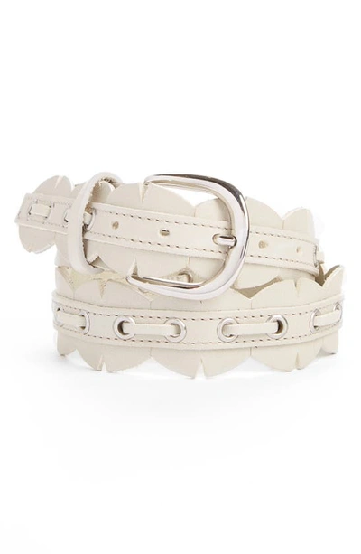 Shop Isabel Marant Tany Leather Cuts Belt In Chalk