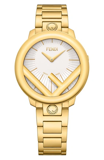 Shop Fendi Run Away Bracelet Watch, 36mm In Gold/ Silver/ Gold