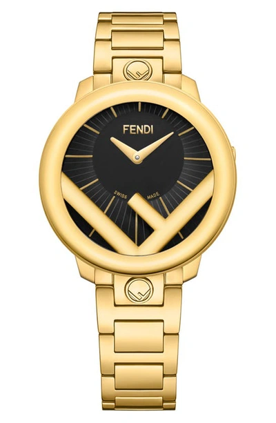 Shop Fendi Run Away Bracelet Watch, 36mm In Gold/ Black/ Gold