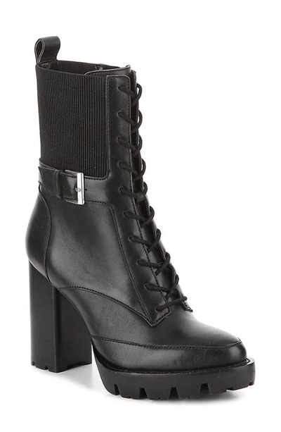 Shop Charles David Gimmick Lace-up Boot In Black Leather