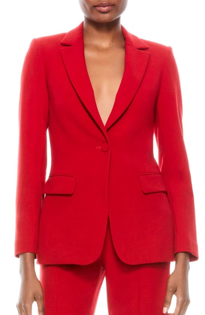 Shop Alice And Olivia Macey Fitted Blazer In Ruby