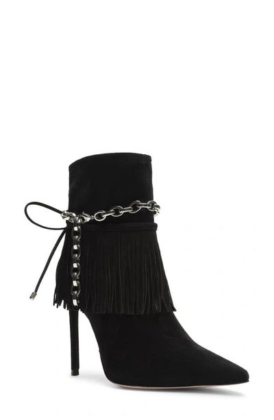 Shop Schutz Monah Pointed Toe Boot In Black Suede