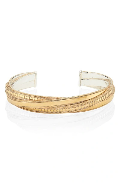 Shop Anna Beck Mixed Metal Twisted Cuff Bracelet In Gold