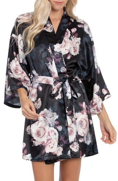 Shop Midnight Bakery Adela Floral Wrap In Black