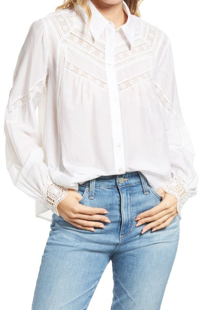 Shop Seven Lace Blouse In Optic White