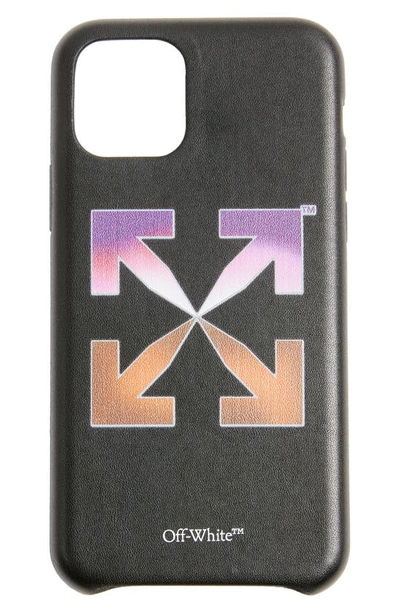 Shop Off-white Gradient Arrow Logo Iphone 11 Pro Case In Black Mult