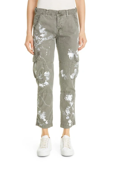 Shop Nsf Clothing Basquiat Paint Splatter Cargo Pants In Army Housepaint