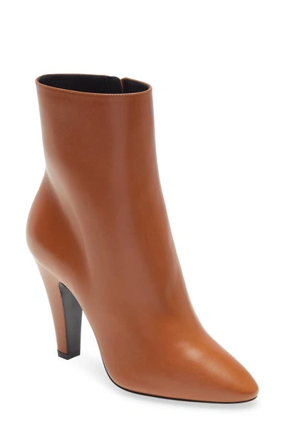 Shop Saint Laurent Leather Boot In Cuoio