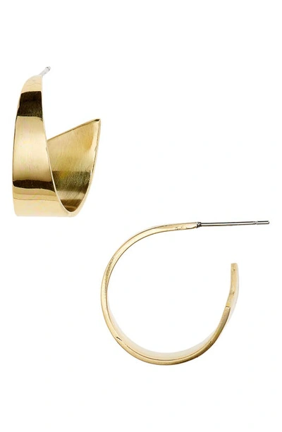 Shop Madewell X To The Market Tapered Hoop Earrings In Brass