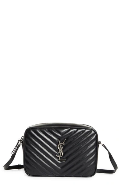 Saint Laurent Lou Medium Ysl Monogram Calfskin Camera Crossbody Bag - Aged  Silver Hardware In Black | ModeSens