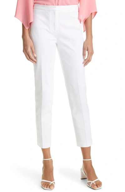 Shop Kobi Halperin Ziva Stretch Cotton Blend Ankle Trousers In White