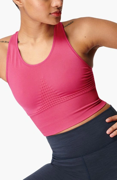 Shop Sweaty Betty Stamina Longline Sports Bra In Tayberry Pink