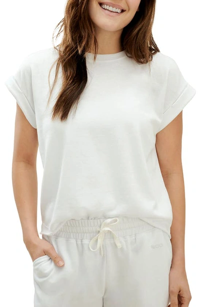 Shop Splendid Eco Short Sleeve Sweatshirt In White