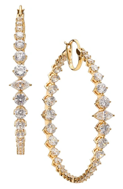 Shop Nadri Leah Statement Hoop Earrings In Gold