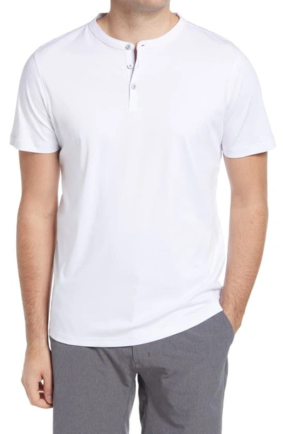 Shop Robert Barakett Georgia Solid Henley Shirt In White