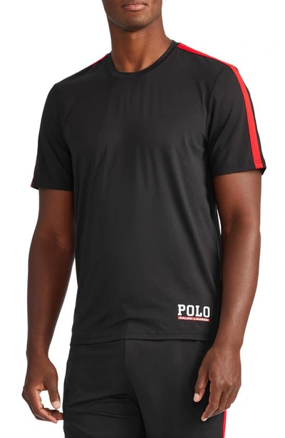 Shop Polo Ralph Lauren Cooling Crewneck Sleep Shirt In Polo Black