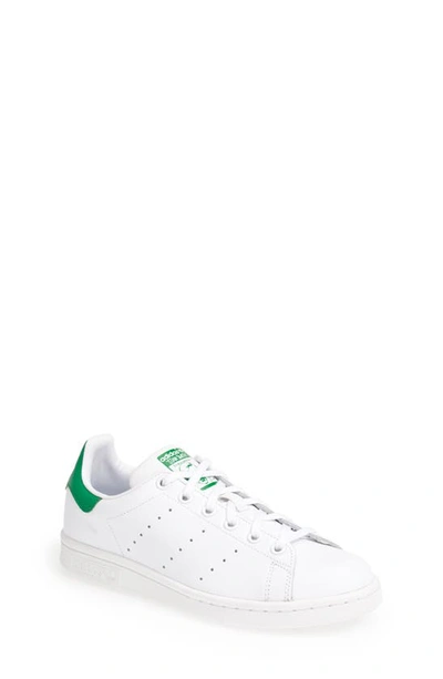 Shop Adidas Originals Kids' Stan Smith Low Top Sneaker In White/ Green
