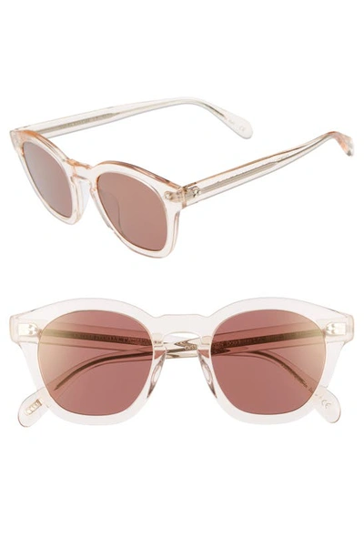 Shop Oliver Peoples Boudreau L.a. 48mm Square Sunglasses In Light Silk