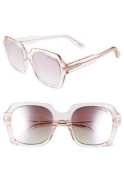 Shop Tom Ford Autumn 53mm Square Sunglasses In Pink/ Gradient Red To Pearl
