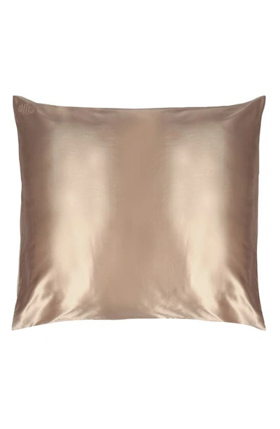Shop Slip Pure Silk Euro Pillowcase In Caramel