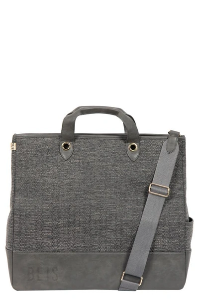 Shop Beis The Woven Tote In Charcoal