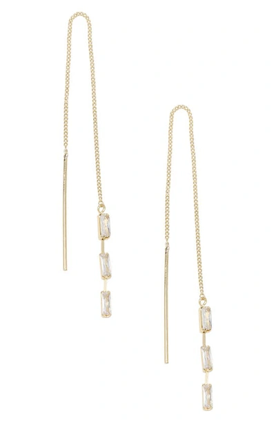Shop Ettika Crystal Chain Threader Earrings In Gold