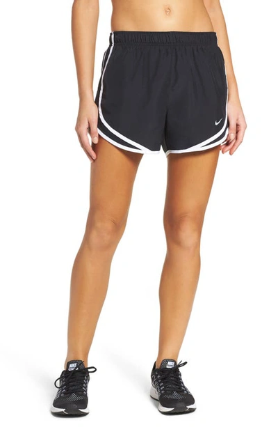 Shop Nike Dri-fit Tempo Running Shorts In Black/ Black/ White/ Wolf Grey