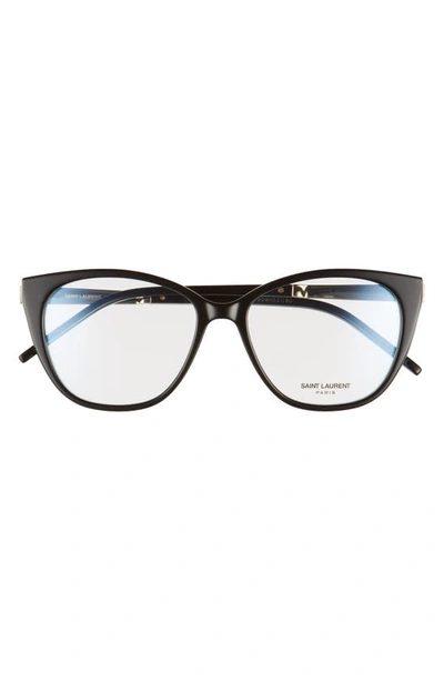 Shop Saint Laurent 54mm Optical Glasses In Black
