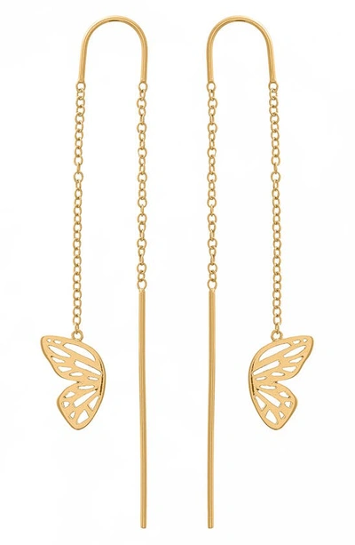 Shop Olivia Burton Butterfly Wing Threader Earrings In Gold