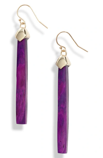 Shop Akola Dylan Horn Drop Earrings In Purple