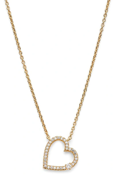 Shop Ajoa Open Heart Pendant Necklace In Gold