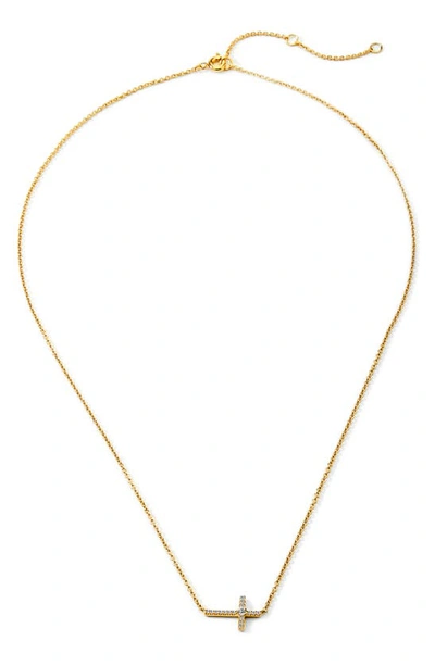 Shop Ajoa Cross Pendant Necklace In Gold
