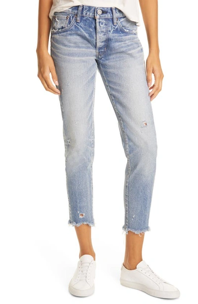 Shop Moussy Keller Tapered Nonstretch Ankle Jeans In L/blu 111