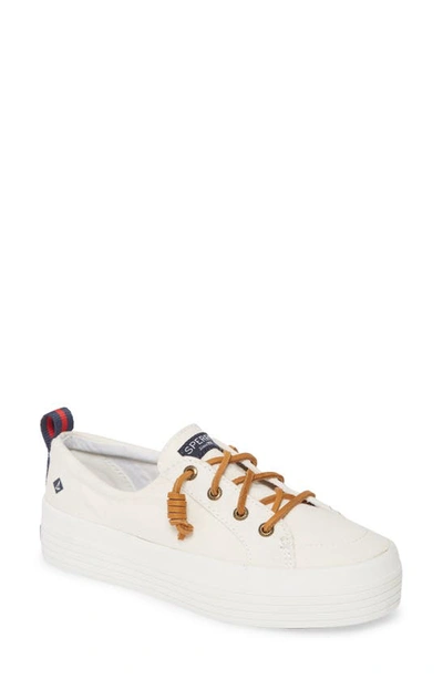 Shop Sperry Crest Vibe Slip-on Platform Sneaker In White Canvas