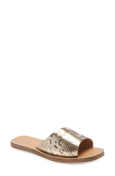 Shop Matisse Sage Slide Sandal In Gold Leather