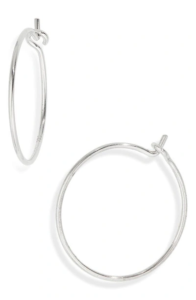 Shop Madewell Delicate Wire Hoop Earrings In Sterling Silver